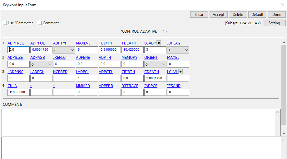 Automatic remesh condition.